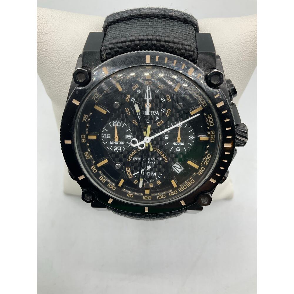 Bulova Precisionist Men's Watch C9771047, Black-about 49mm - Picture 2 of 10